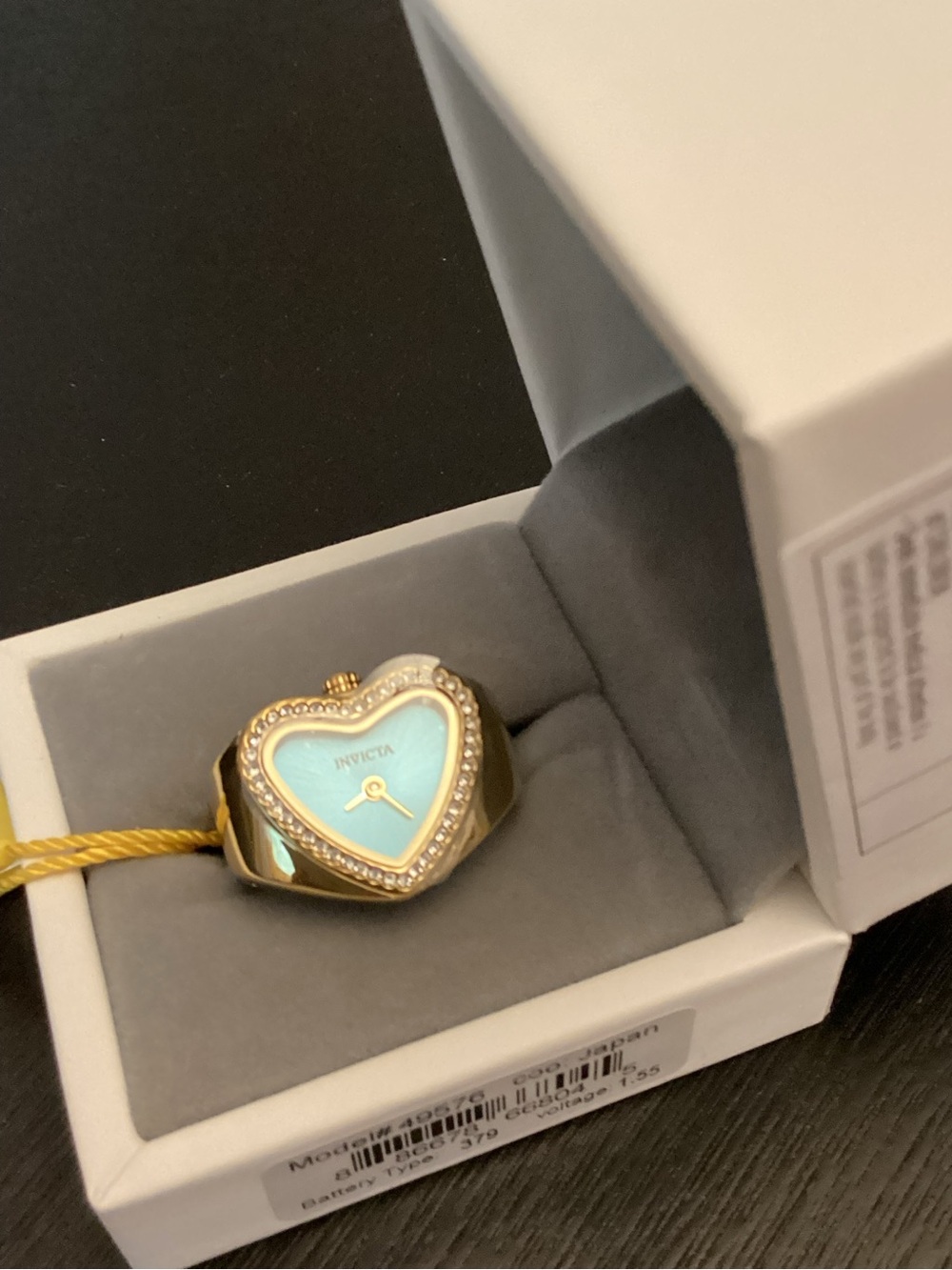 NWT Invicta Mini Angel Women's Ring Watch - 19mm. Gold (49576)